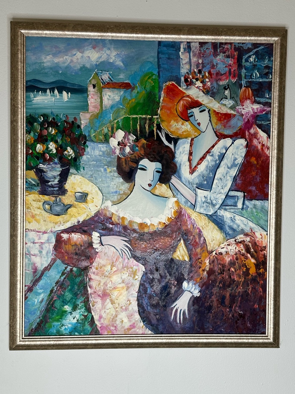 "Two Women Seaside Tea" by the artist P. Sloot.